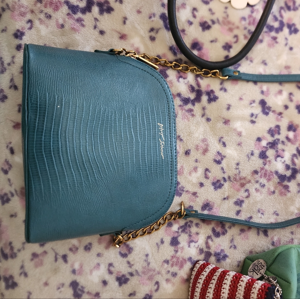 Betsey Johnson Blue Crossbody Bag with Gold-Tone Accents